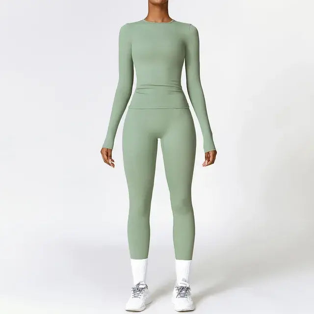 Women's 2 Piece Tight Quick-Drying Fitness Suit