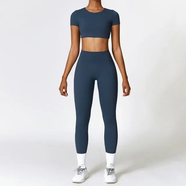 Women's 2 Piece Tight Quick-Drying Fitness Suit